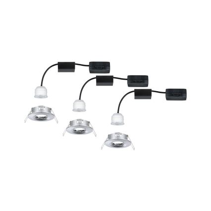 Paulmann 94303 - НАБІР 3xLED/4W IP44 Вбудований стельовий світильник для ванної COIN 230V