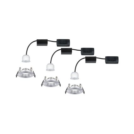 Paulmann 94305 - НАБОР 3xLED/4W IP44 Встроенный светильник для ванной комнаты NOVA 230V