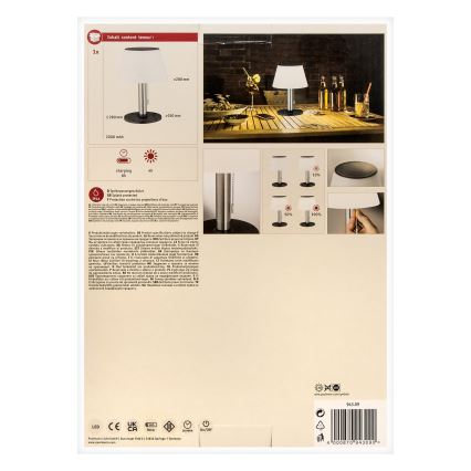 Paulmann 94309 - LED/0,8W IP44 Лампа на сонячній батареї з регулюванням яскравості LILLESOL 3,7V