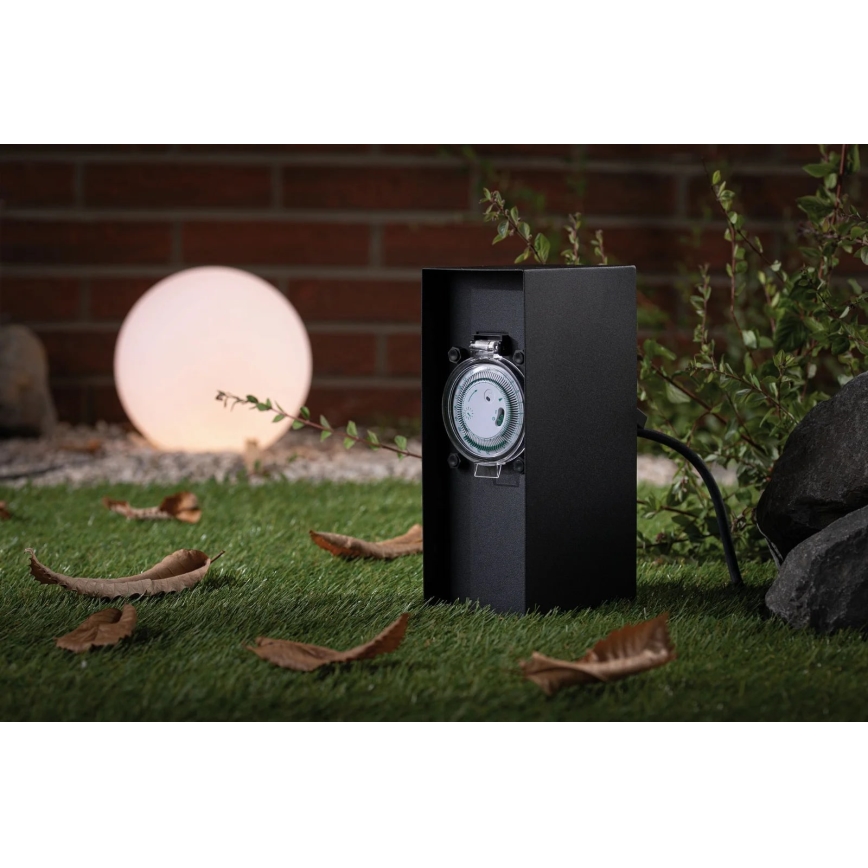 Paulmann 94314 - Зовнішній стовпчик з розетками з таймером 2Z SCHUKO