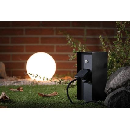 Paulmann 94315 -Вулична розеткова колона з датчиком освітленості RIO 3Z SCHUKO 230V IP44