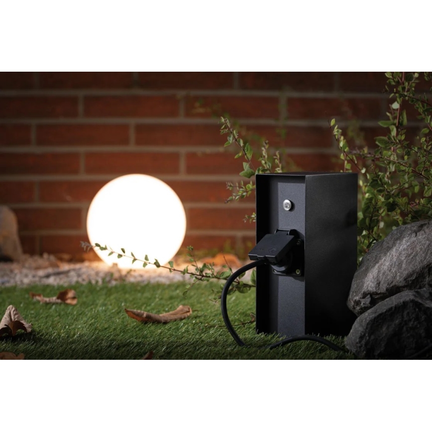 Paulmann 94315 -Вулична розеткова колона з датчиком освітленості RIO 3Z SCHUKO 230V IP44