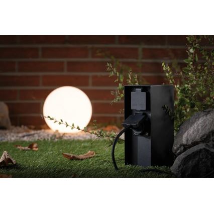 Paulmann 94315 -Вулична розеткова колона з датчиком освітленості RIO 3Z SCHUKO 230V IP44