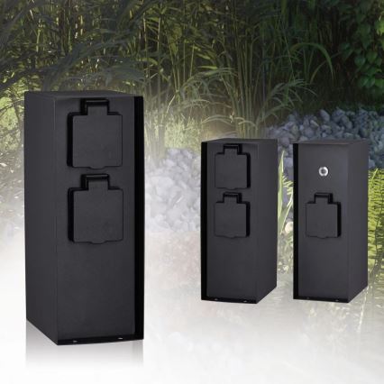 Paulmann 94315 -Вулична розеткова колона з датчиком освітленості RIO 3Z SCHUKO 230V IP44