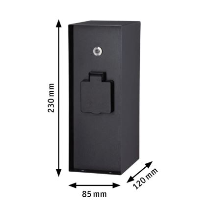 Paulmann 94315 -Вулична розеткова колона з датчиком освітленості RIO 3Z SCHUKO 230V IP44