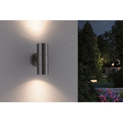 Paulmann 94331 - 2xGU10/10W IP44 Вуличний настінний світильник FLAME 230V