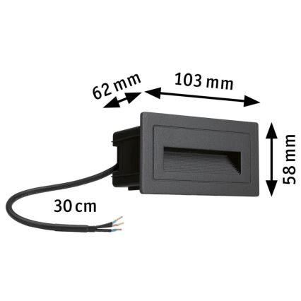 Paulmann 94383 - LED/4W IP44 Вуличний вбудований світильник LONG 230V