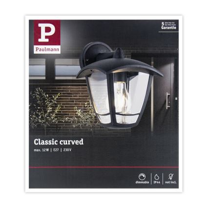 Paulmann 94392 - 1xE27/12W IP44 Вуличний настінний світильник CLASSIC 230V