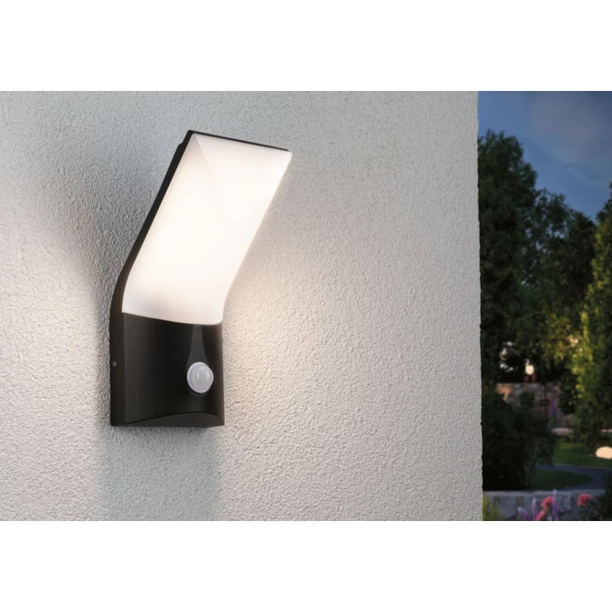 Paulmann 94402 - LED/10W IP44 Вуличний настінний світильник з датчиком ADYA 230V