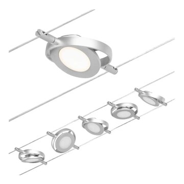 Paulmann 94414 - НАБІР 5xLED/4,5W Точковий світильник до мотузкової системи ROUNDMAC 230V глянцевий хром