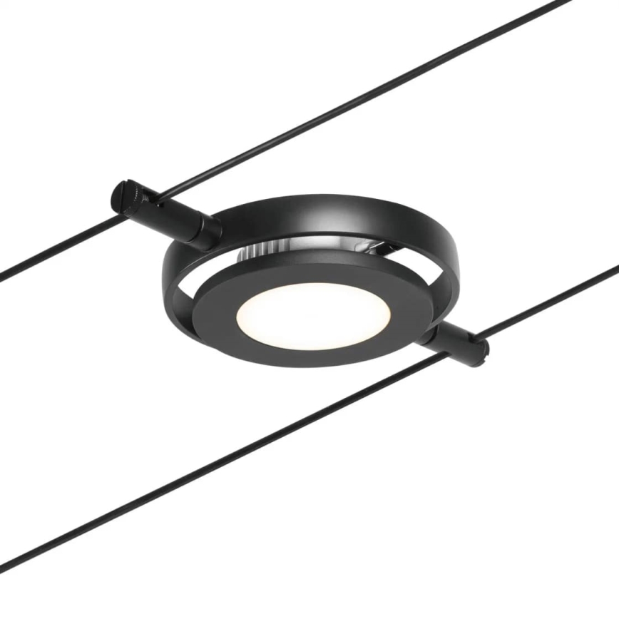 Paulmann 94418 - НАБІР 5xLED/4,5W Комплектна тросова система ROUNDMAC 230V чорна
