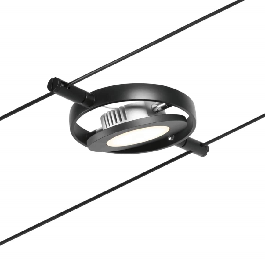 Paulmann 94418 - НАБІР 5xLED/4,5W Комплектна тросова система ROUNDMAC 230V чорна