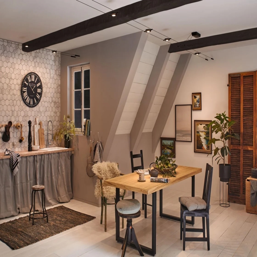 Paulmann 94418 - НАБОР 5xLED/4,5W Точечный светильник для тросовой системы ROUNDMAC 230V черный