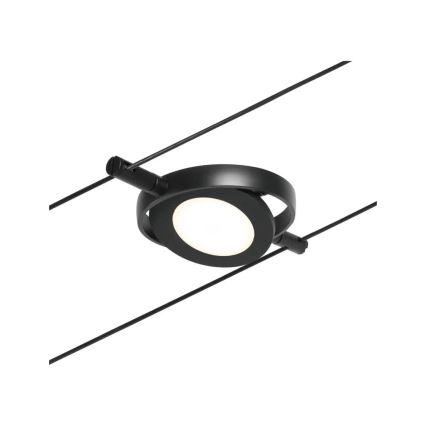 Paulmann 94418 - КОМПЛЕКТ 5xLED/4,5 Вт — Полная тросовая система ROUNDMAC, 230 В, черный