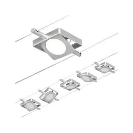 Paulmann 94420 - НАБІР 5xLED/4,5W Точкове світильник для тросової системи MAC 230В матовий хром