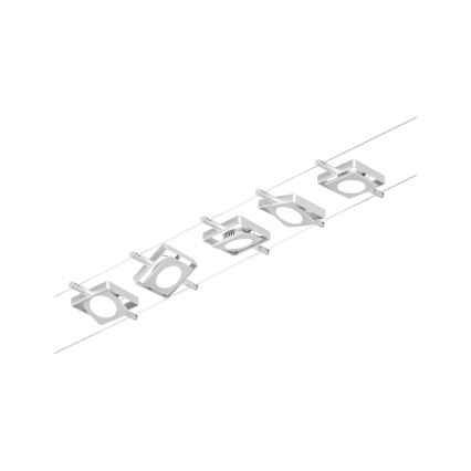 Paulmann 94420 - НАБОР 5xLED/4,5W Комплект тросовой системы MAC 230V матовый хром