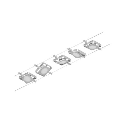 Paulmann 94420 - КОМПЛЕКТ 5xLED/4,5W Повна тросова система MAC 230V матовий хром
