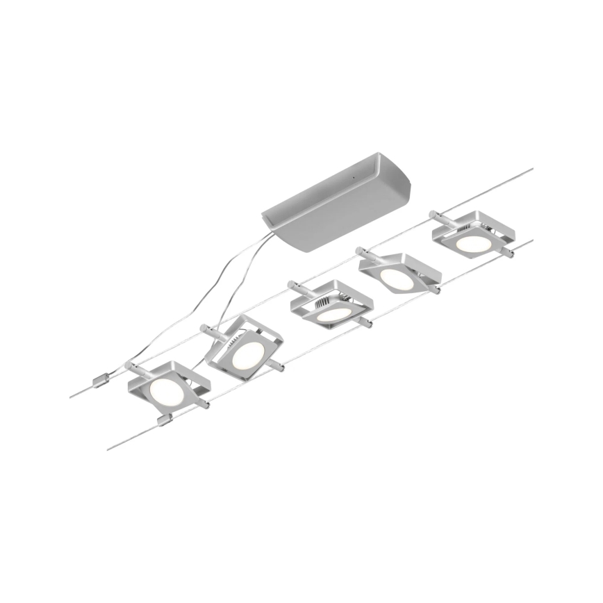 Paulmann 94420 - КОМПЛЕКТ 5xLED/4,5W Повна тросова система MAC 230V матовий хром