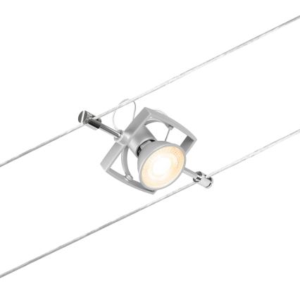 Paulmann 94430 - НАБІР 5xGU5,3/10W Точкове світильник для тросової системи MAC 230В матовий хром