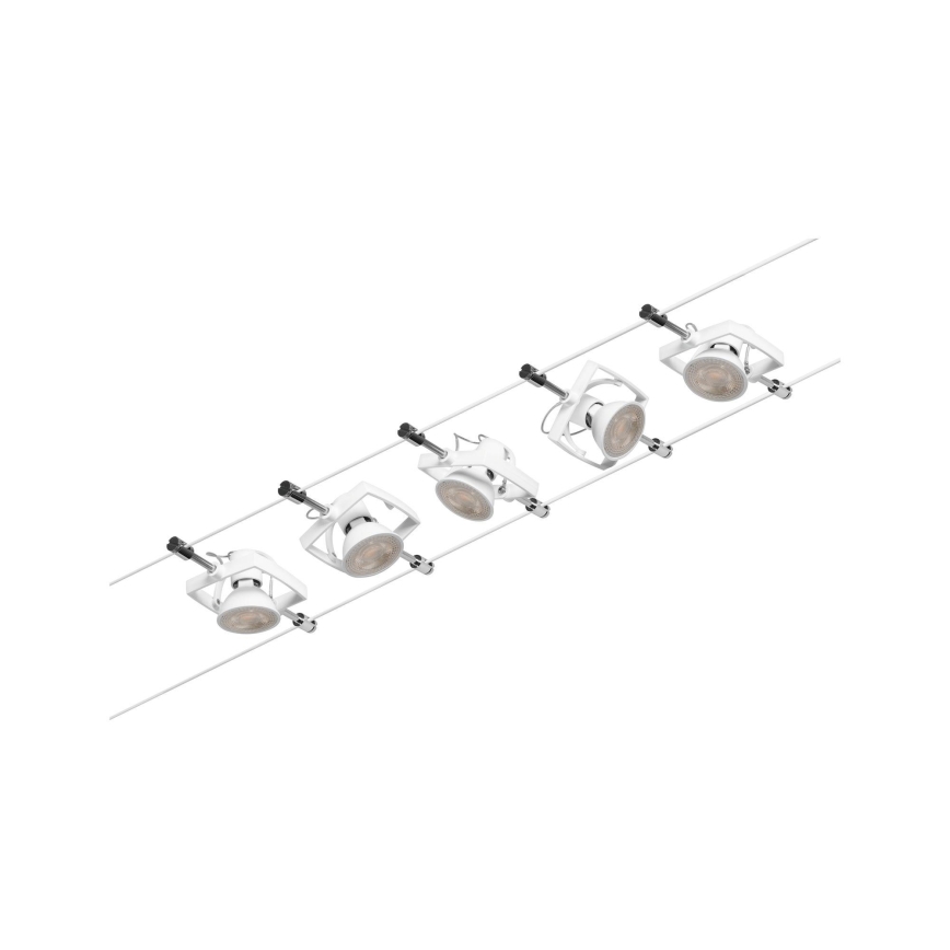 Paulmann 94432 - НАБОР 5xGU5,3/10W Точечный светильник для тросовой системы MAC 230В белый