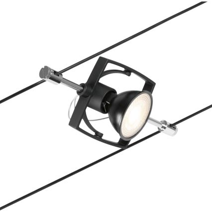 Paulmann 94434 - НАБІР 5xGU5,3/10W Точкове світильник для тросової системи MAC 230В чорний