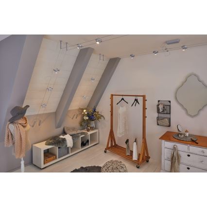 Paulmann 94436 - НАБІР 5xGU5,3/10W Точкове світильник для тросової системи CARDAN 230В матовий хром