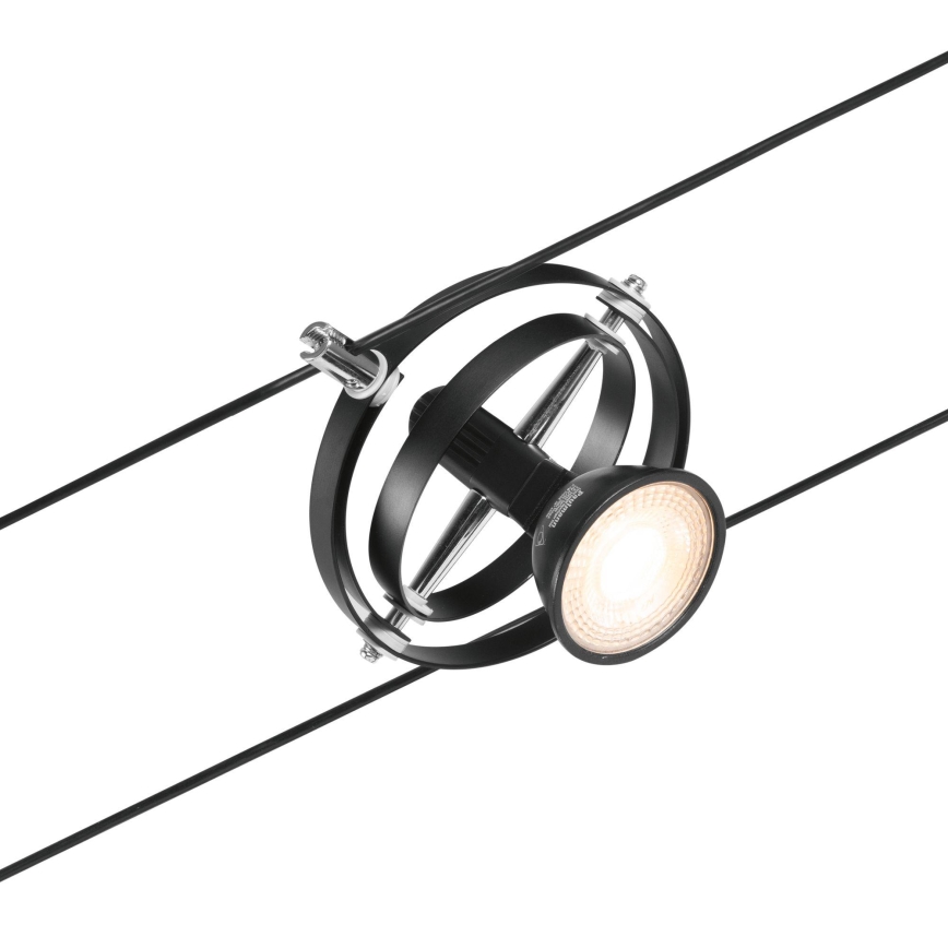 Paulmann 94440 - НАБІР 5xGU5,3/10W Точкове світильник для тросової системи CARDAN 230В чорний