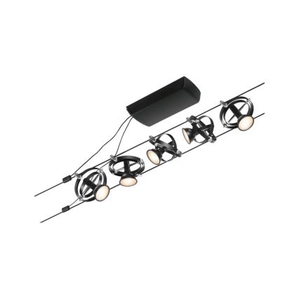 Paulmann 94440 - НАБІР 5xGU5,3/10W Точковий світильник для трекової системи CARDAN 230V чорний
