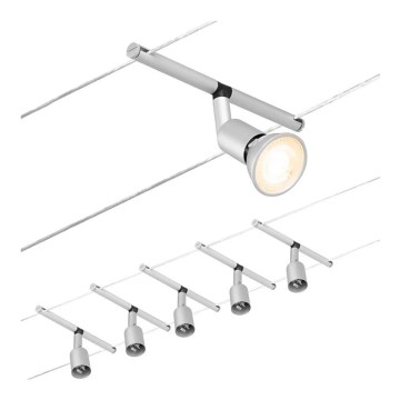 Paulmann 94442 - НАБІР 5xGU5,3/10W Точковий світильник для трекової системи SALT 230V матовий хром