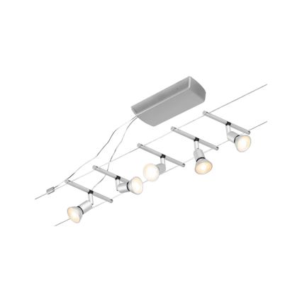 Paulmann 94442 - НАБІР 5xGU5,3/10W Точковий світильник для трекової системи SALT 230V матовий хром