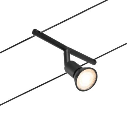 Paulmann 94446 - Набір 5xGU5,3/10W, комплектна тросова система SALT, 230V, чорна
