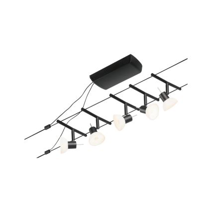 Paulmann 94450 - НАБІР 5xGU5,3/10W Точковий світильник для трекової системи SHEELA 230V чорний