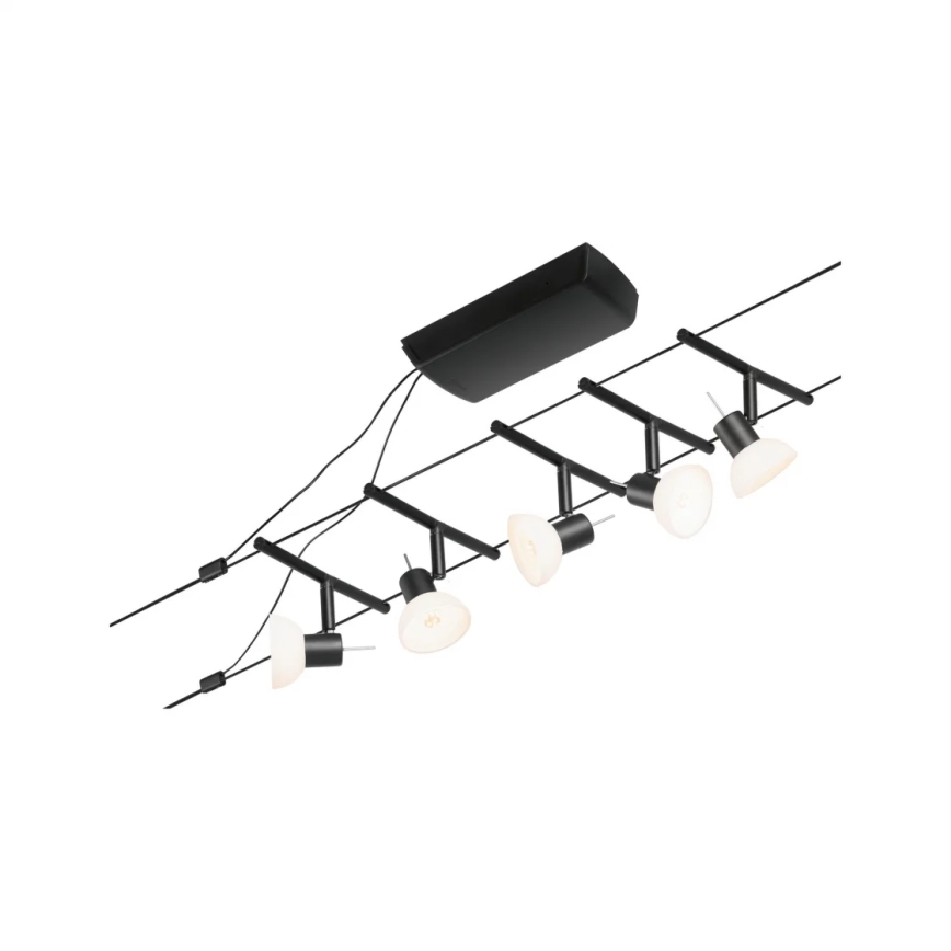 Paulmann 94450 - НАБІР 5xGU5,3/10W Точковий світильник для трекової системи SHEELA 230V чорний