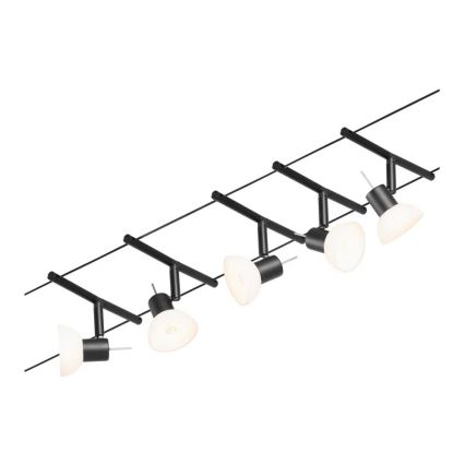 Paulmann 94450 - НАБІР 5xGU5,3/10W Точковий світильник для трекової системи SHEELA 230V чорний