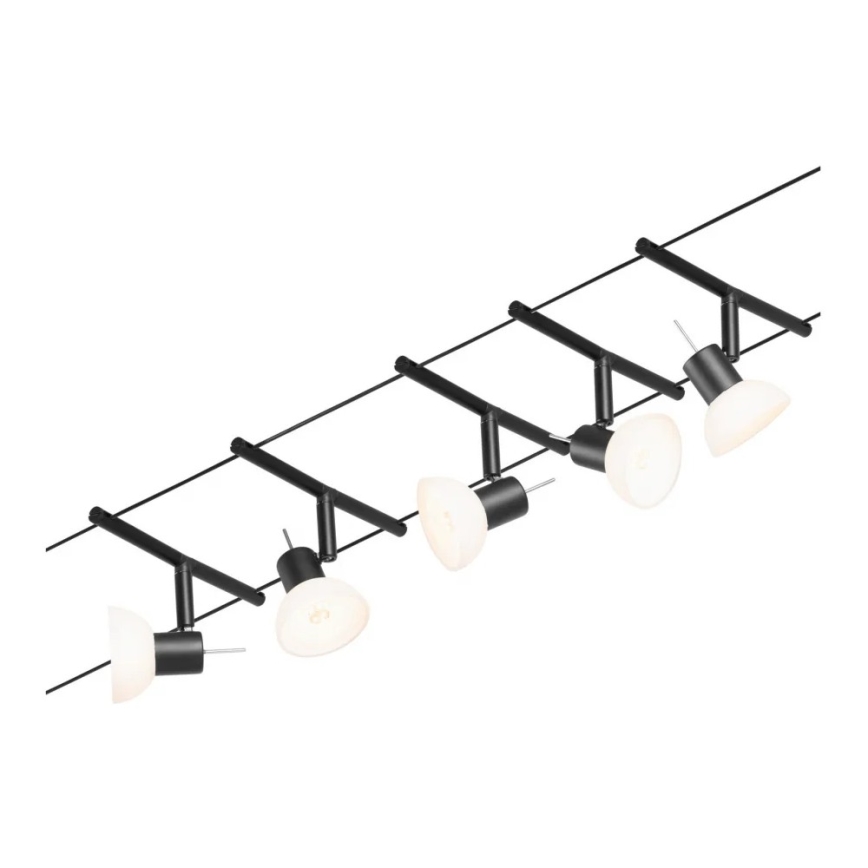 Paulmann 94450 - НАБОР 5xGU5,3/10W Точечный светильник для трековой системы SHEELA 230V черный
