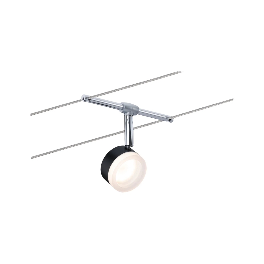 Paulmann 94457 - Комплект из 5 LED по 4 Вт — точечные светильники для тросовой системы CLEAR, 230 В, чёрный/глянцевый хром