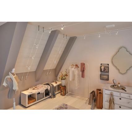 Paulmann 94458 - НАБОР 5xGU5,3/10W Точечный светильник для тросовой системы SALT 230В белый