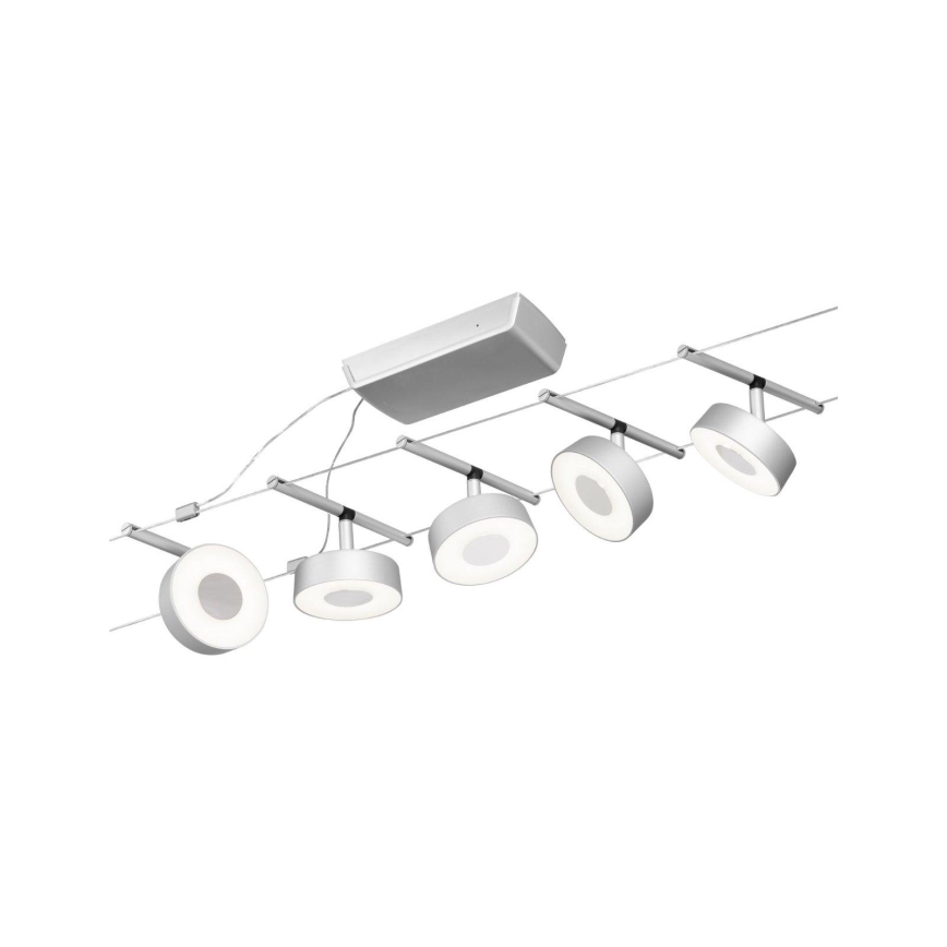 Paulmann 94475 - НАБІР 5xLED/5W Комплект тросової системи CIRCLE 230V матовий хром