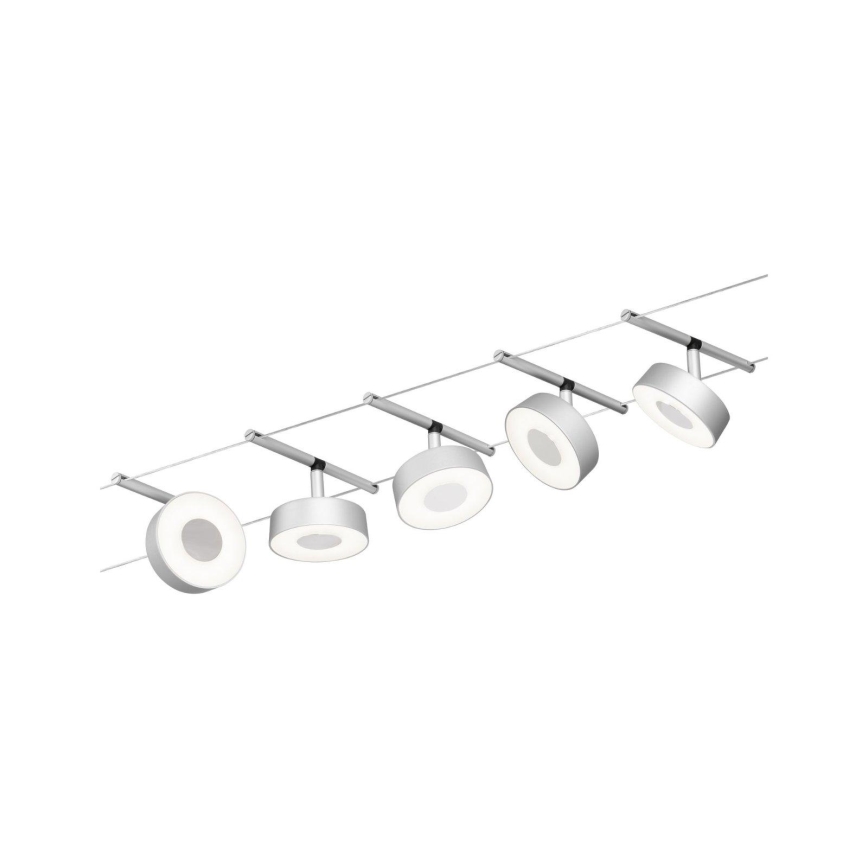 Paulmann 94475 - НАБОР 5xLED/5W Точечный светильник для трековой системы CIRCLE 230V матовый хром