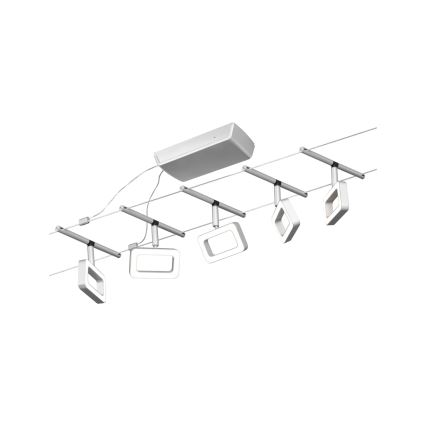 Paulmann 94481 - НАБІР 5xLED по 4,8 Вт, повний тросовий комплект FRAME 230 В, матовий хром