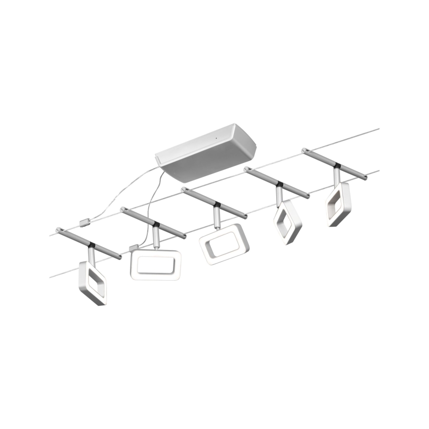 Paulmann 94481 - НАБІР 5xLED по 4,8 Вт, повний тросовий комплект FRAME 230 В, матовий хром