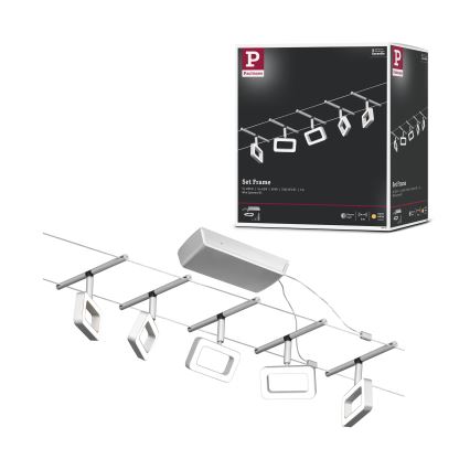 Paulmann 94481 - НАБІР 5xLED по 4,8 Вт, повний тросовий комплект FRAME 230 В, матовий хром