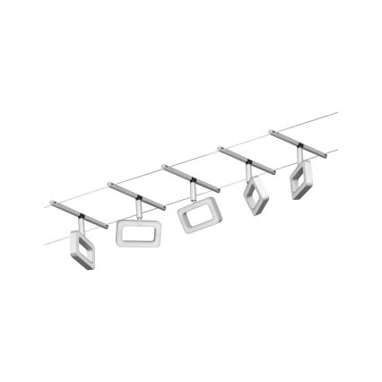 Paulmann 94481 - НАБІР 5xLED/4,8 Вт Точковий світильник для тросової системи FRAME 230 В матовий хром