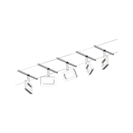 Paulmann 94481 - НАБОР 5xLED/4,8W точечных светильников для тросовой системы FRAME 230V матовый хром