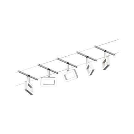 Paulmann 94481 - Набор 5xLED/4,8W Полная тросовая система FRAME 230V матовый хром