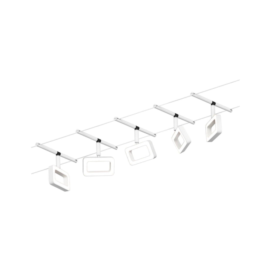 Paulmann 94483 - НАБІР 5xLED/4,8W Точкове світильник для тросової системи FRAME 230В білий