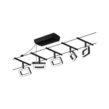 Paulmann 94485 - НАБОР 5xLED/4,8W Комплектная тросовая система FRAME 230V черная