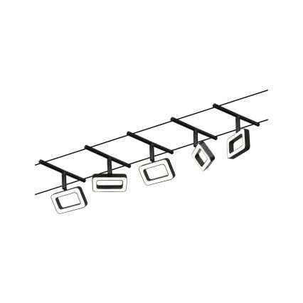 Paulmann 94485 - КОМПЛЕКТ 5xLED/4,8W Повна тросова система FRAME 230V чорна