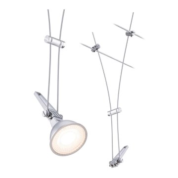 Paulmann 94487 - 1xGU5,3/50W Точечный светильник для тросовой системы COMET 230В матовый хром