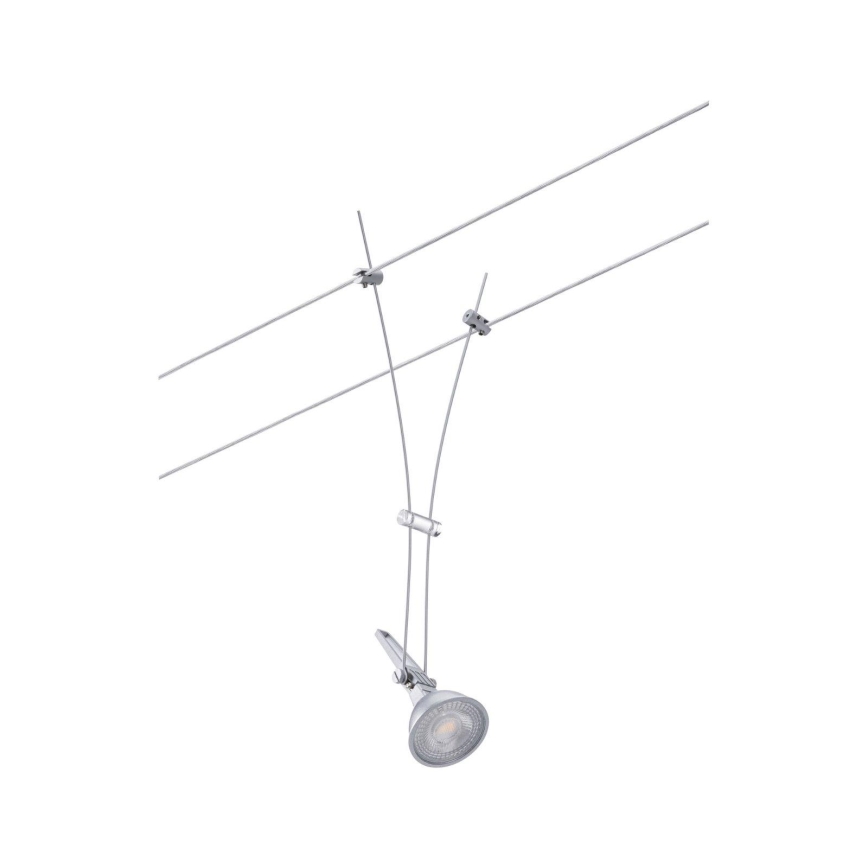 Paulmann 94487 - 1xGU5,3/50W Точечный светильник для тросовой системы COMET 230В матовый хром